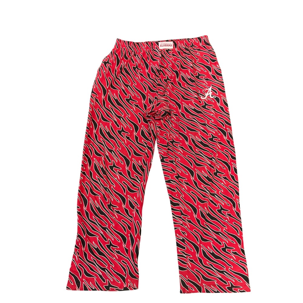 Alabama Crimson Tide Sideline Apparel Tiger Stripe Pajama Pants Mens Large Red